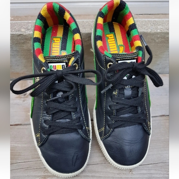 PUMA x Cameroon Eto AFRICAN CUP Football Sneakers BLACK/ POWER GREEN US 5.5 - Picture 2 of 12